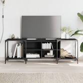 vidaXL Szafka pod TV, czarna, 153x37x50 cm, materiał drewnopochodny