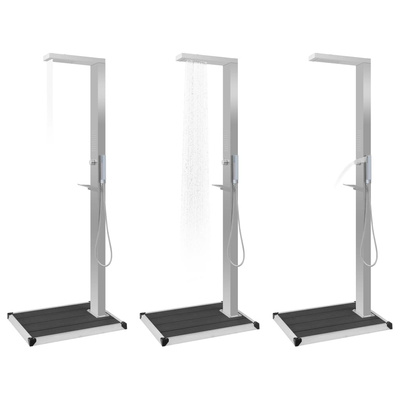 Prysznic ogrodowy z podstawą, WPC, stal nierdzewna