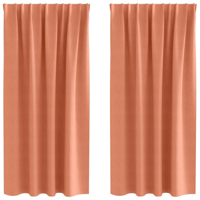 Firany blackout z kółkami 2 pcs terakota 175 x 140 cm Poliester