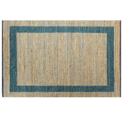 vidaXL Ręcznie wykonany dywan, juta, niebieski, 120x180 cm