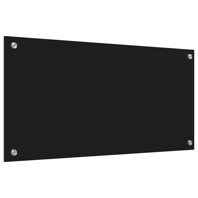 Panel kuchenny Czarny 80 x 40 cm szkło hartowane
