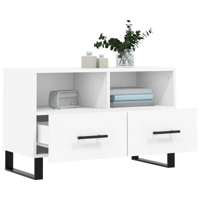 vidaXL Szafka pod TV, biała, 80x36x50 cm, materiał drewnopochodny