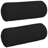 Poduszki Wałkowe 2 pcs Czarny ? 15 x 40 cm tkanina