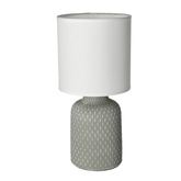 Lampka nocna Iner szara ceramiczna z abażurem Candellux