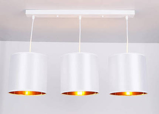 Lampa wisząca z abażurami Atlanta biała potrójna nad stół nowoczesna