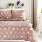 Pościel Flano pudrowy róż 220x200