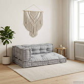 Poduszka do sofy paletowej 3 pcs Szary 120 x 80 x 38 cm tkanina