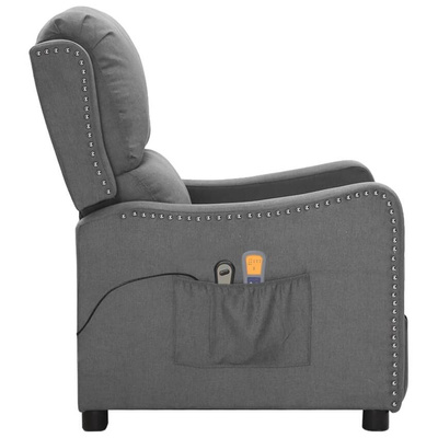 vidaXL Elektryczny fotel masujący, jasnoszary, tkanina model standard