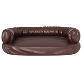 vidaXL Ergonomiczne legowisko dla psa, brąz, 75x53 cm, sztuczna skóra