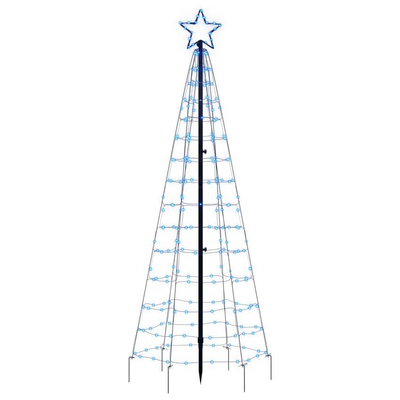 vidaXL Choinka z lampek, z kołkami, 220 kolorowych LED, 180 cm