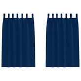 Firany blackout z kółkami 2 pcs Ciemnoniebieski 175 x 140 cm