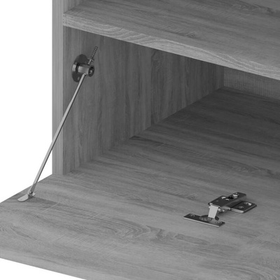 vidaXL Szafka pod TV z oświetleniem LED, szary dąb sonoma, 75x35x40 cm