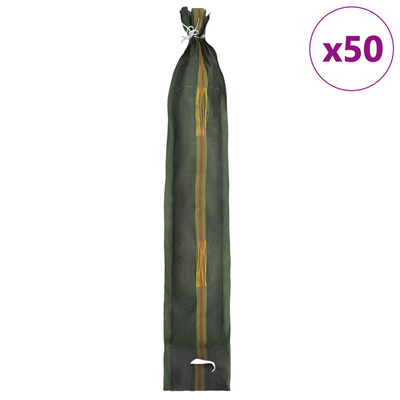 Worki z piaskiem 50 szt. Ciemna zieleń 120 x 27 cm HDPE