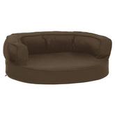 vidaXL Legowisko dla psa, 60x42 cm, stylizowane na lniane, brązowe