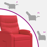 Fotel recliner czerwony Ekoskóra
