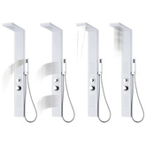 vidaXL Panel prysznicowy, aluminiowy, matowy, biały