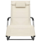 vidaXL Leżak, tworzywo textilene, kremowo-szary