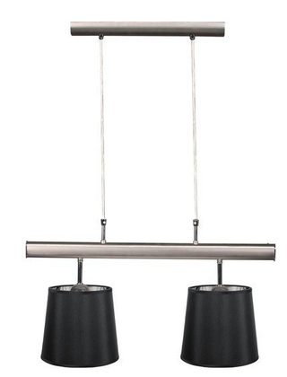 Lampa wisząca z abażurami Milonga podwójna czarny abażur do salonu