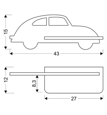 Lampa kinkiet półeczka 5W LED 4000K IQ Kids Car szary 21-85061