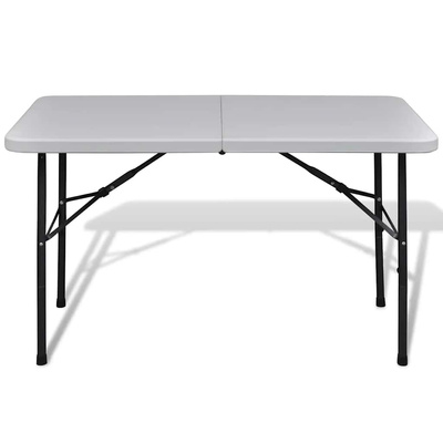 Składany stół do ogrodu, 122 cm, HDPE, biały