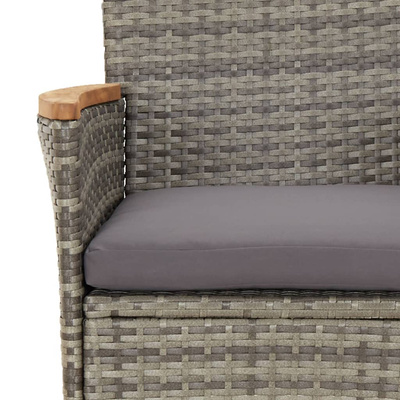 vidaXL 3-cz. zestaw mebli ogrodowych z poduszkami, szary rattan PE model standard