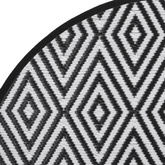 Dywan na zewnątrz, biało-czarny, ?200 cm, PP vidaXL