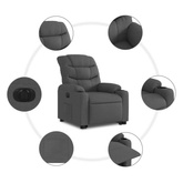 vidaXL Podnoszony fotel masujący, elektryczny, rozkładany, ciemnoszary wariant 12