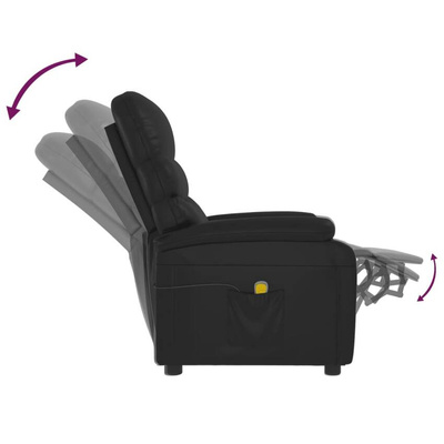 vidaXL Fotel masujący, czarny, sztuczna skóra model standard
