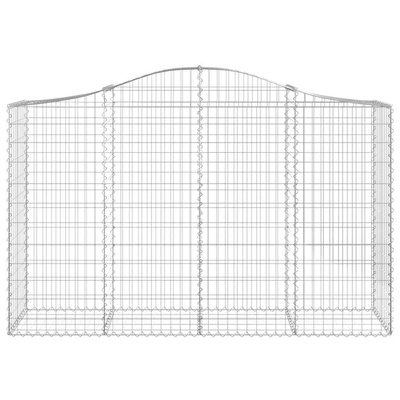 Kosze gabionowe, 8 szt, 200x50x120/140 cm, galwanizowane żelazo