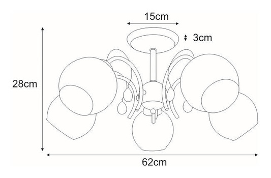 Lampa sufitowa K-JSL-6554/5 CHR z serii SUSAN