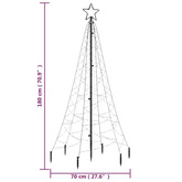 vidaXL Choinka z kołkiem gruntowym, 200 kolorowych LED, 180 cm