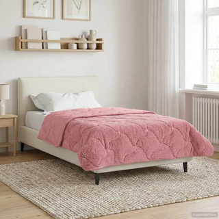 Zimowa Kołdra Różowy 135 x 200 cm Mikrofibra i Fleece Teddy