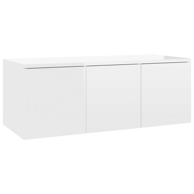 vidaXL Szafka pod TV, biała, wysoki połysk, 80x34x30 cm