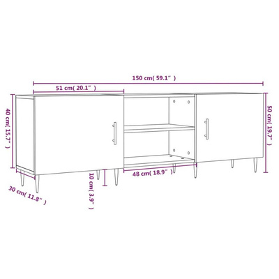 vidaXL Szafka pod TV, szarość betonu, 150x30x50 cm wariant 4