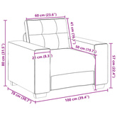 Sofa Fotel Kremowy 100x78x80 cm Aksamit