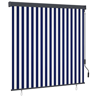 Roleta Niebieski i biały 180 x 250 cm Materiał i Aluminium