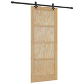 Drzwi przesuwne Naturalny i czarny 86 x 211 cm