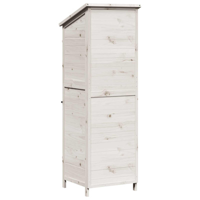 Shed ogrodowy Biały 59,5 x 56 x 176,5 cm Drewno Świerkowe
