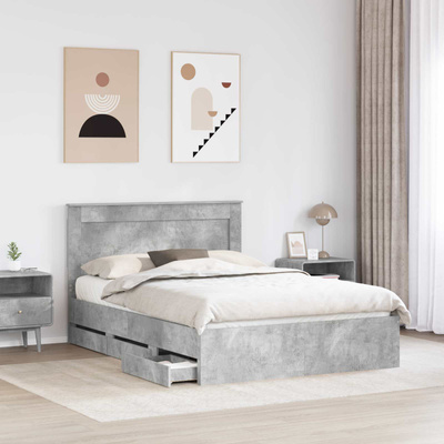 Ramka łóżka Betonowy szary 160 x 200 cm Drewno inżynieryjne