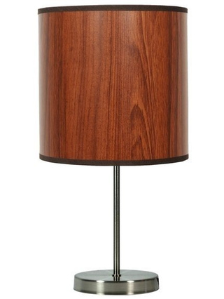 Lampka nocna Timber brązowa z abażurem klasyczna 41 cm