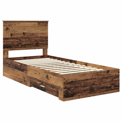Ramka łóżka Stare drewno 90 x 200 cm Drewno inżynieryjne