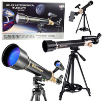 Teleskop Astronomiczny Edukacyjny Aluminiowy Akcesoria Statyw 1.35 M