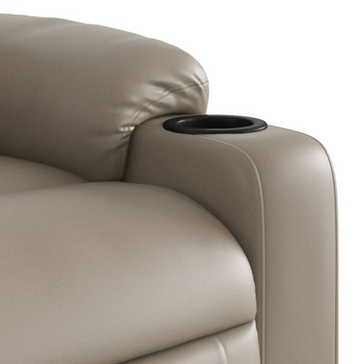 vidaXL Rozkładany fotel masujący, elektryczny, cappuccino, ekoskóra model standard