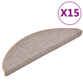 Maty na schody 15 szt. 56x17x3 cm Jasnobrązowe półokrągłe