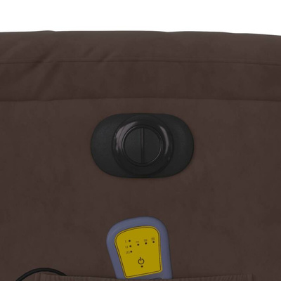 vidaXL Podnoszony fotel masujący, rozkładany, brązowy, mikrofibra