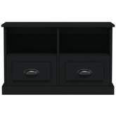 vidaXL Szafka pod TV, czarna, 80x35x50 cm, materiał drewnopochodny