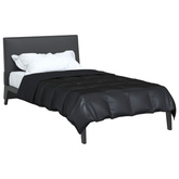 Letni Kołdra Czarny 140 x 200 cm Satyna i Mikrofibra