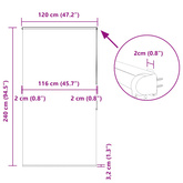 Roleta prysznicowa z kasetą 120x240 cm Szerokość tkaniny 116 cm