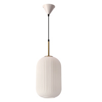 Lampa wisząca Cresto szklana pojedyncza do salonu i jadalni biało-złota