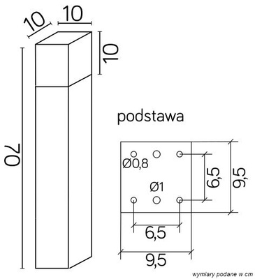 Lampa ogrodowa stojąca CB-MAX 700 AL
